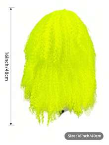 Multi Shades Long Kinky Curly Wig Solid Ombre Neon Tones Synthetic Fiber For Rave Club Carnival Punk Disco Festival Cosplay - View 5
