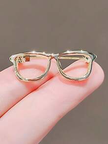 Cartoon Gold Mini Glasses Metal Brooch, Suitable For Backpack And Jacket Decoration - Gold - View 6