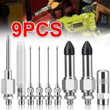 9Pcs Brand New Grease Gun Needle Nozzle Kit With Adapter Fitting Adapter Tool - A - 查看 1