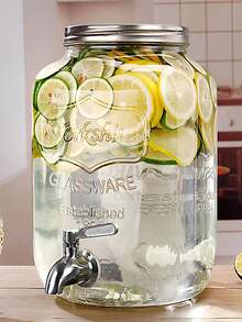 Iron Frame Glass Juice Jar Bar 4L Large Capacity Spiced Wine Barrel Container Fruit Tea Cold Water Barrel Whiskey - View 4
