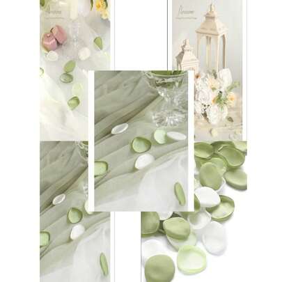 300pcs Rose Petals Sage Green Elf Green Faux Silk Flower Petals For Wedding Flower Girl Basket Aisle Scatter Dinner Table Centerpieces Party Confetti