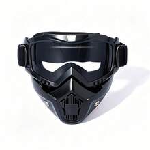 Gafas con máscara facial, gafas para motocross, casco de equitación, gafas retro para esquí - A - Ver 10