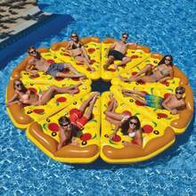 2 piezas/Set Hamaca flotante inflable con forma de pizza grande, flotador de piscina para adultos, balsa de descanso para playa y natación (estilo y color aleatorios enviados) - Multicolor - Ver 2