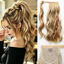 18 Inch Wavy Ponytail Hair Extension, Wrap-Around Clip Design, Suitable For Women's Daily Use - Multicolor - View 9