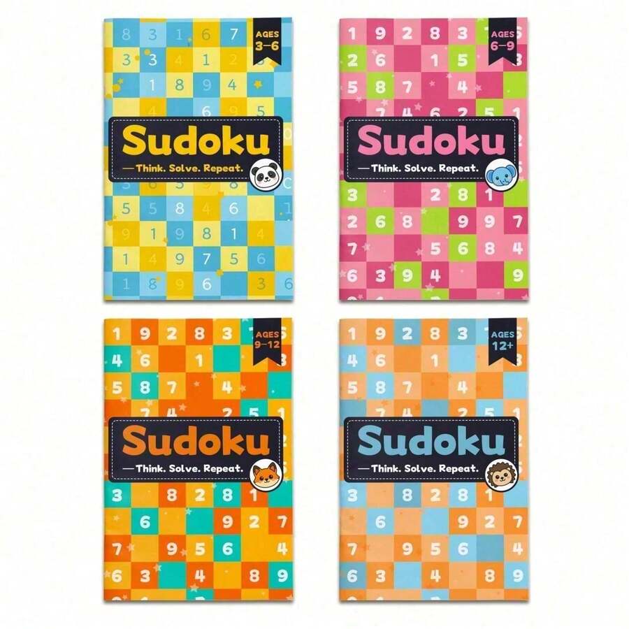 Children's Easy Sudoku Practice Book, Beginner Number Grid Puzzle For Early Learning, Select Age 3-6 6-9 9-12 12+ - Sudoku Book - View 1