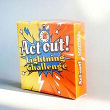 【節日禮物推薦】Act Out! Lightning Challenge 桌上遊戲－趣味爆笑派對卡牌遊戲，適合全家共玩，朋友與家庭聚會的完美禮物 - 橘色 - 查看 3