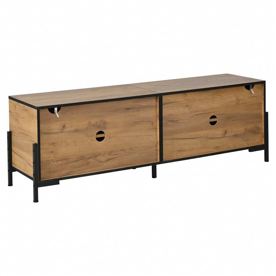 Tv Stand Natural Made Of Wood For Living Room - 自然的 - 查看 1