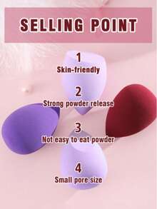 4pcs Makeup Sponge Set With Storage Box, Wet & Dry Dual-Use Makeup Sponges For Foundation, Concealer, Powder, Practical Vanity, Bedroom, Travel Makeup Accessories, Practical Daily Necessities, Ideal Christmas/Holiday Gift For Women - Multicolor - View 3