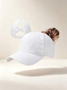 1pc Personalized Women's Breathable Mesh Baseball Cap, Customizable Embroidered Name/Letter Tie-Dye Summer New Style Baseball Cap, Suitable For Ponytail, Outdoor Sun Hat, Fashionable And Breathable - Multicolor - View 12