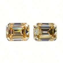 1pc 100% Moissanite, Champagne Color D Color, Emerald Cut, VVS1 Clarity, With GRA Certificate, DIY - Champagne - View 11