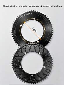 ZRACE 7075 CNC BCD144 競賽單車鏈輪組 直裝式 3 孔固定齒盤曲柄組配件 - 黑色 - 查看 6