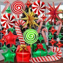 46pcs Christmas Decoration Balloon Set Red Green Gift Box Balloons Candy Cane Balloons Star Balloons Christmas Party Decor - Multicolor - View 4