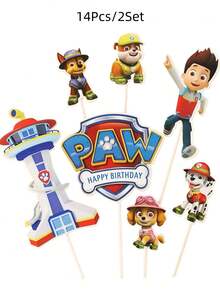 7/13/14/17/21/24pcs Paw Patrol Cake Toppers, Suitable For Parties, Birthdays, Celebrations, Mother's Day And Other Occasions - Cartoon - View 15