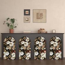 1 Rotolo di Carta da Parati Autoadesiva di Lusso Nero & Oro con Motivo Floreale 3D e Piume di Pavone, Carta da Parati di Lusso Stile Europeo, Adatta per Pareti di Varie Stanze e Decorazione di Mobili, Facile da Applicare e Rimuovere, Decorazione di Pareti e Mobili - fiori - Visualizzare 5