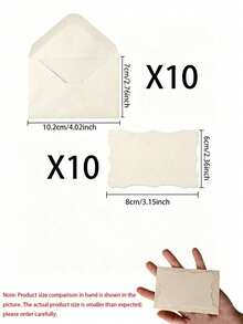 2/10/20pcs Mini Envelopes With Blank Note Cards, Small Self-Adhesive Envelopes, Suitable For Weddings, Small Parties, Love Letters, Holiday Cards, Boutique, Graduation Invitations, Baby Shower, Wedding And RSVP Reply Cards (Beige) - Multicolor - View 10
