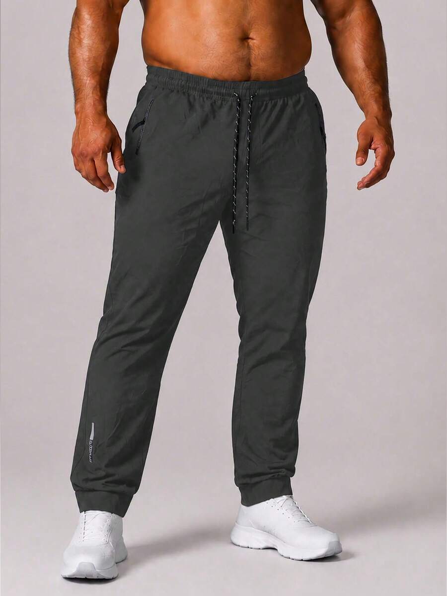 CZRLHYT Plus Size Men's Outdoor Sports Jogging Pants, All-Season, Suitable For Gym, Outdoor Activities, Casual Wear And Hiking - Dark Grey - View 1