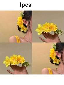 1/2/3/6件組優雅花卉髮梳與髮夾，時尚簡約髮飾，適合女性日常穿著、休閒、通勤、度假、穿搭與拍照，春夏新品 - 彩色 - 查看 13