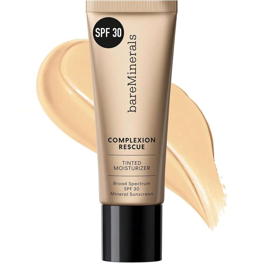 BareMinerals Complexion Rescue Tinted Moisturizer With SPF 30, Hydrating Tinted Mineral Sunscreen With Hyaluronic Acid, Sheer-To-Light Coverage, Variant 1 - AF Bamboo 5.5 - View 1
