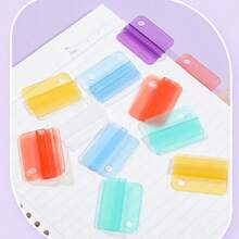 12pcs Macaron Loose-Leaf Index Clips, Multicolor Gradient Minimalist Fresh Style, With Round Holes For Loose-Leaf Notebooks. Used For Fixing Notes, Organizing And Categorizing, Lightweight And Durable Without Scratching Paper, Dedicated For Planner, Notebook, Office Document Organization, Highly Attractive Affordable Stationery Accessories - Multicolor - View 5