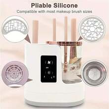Three In One Automatic Makeup Brush Cleaning Dryer, Electric Makeup Brush Cleaning Machine With Bracket, Integrating Cleaning And Air Drying, Suitable For Various Sizes Of Makeup Brushes, Is A Favorite Gift For Ladies - Multicolor - View 9