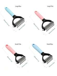 1/2pcs Stainless Steel Pet Dematting Comb, Double-Sided Slicker Brush, Suitable For Cats And Dogs, Efficiently Detangle Fur And Remove Loose Hair, High-Quality Durable Stainless Steel Material - Multicolor - View 3