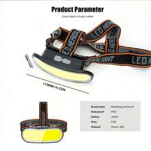 1pc Outdoor High-Brightness Headlamp, Portable Rechargeable Multi-Mode Headlight, Long-Distance Emergency Handle Light With Battery Indicator, Suitable For Night Fishing, Work, Hunting, Running, Camping Accessories - Black - View 9