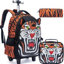 Girls' Rolling Backpack With Crossbody Bag And Pencil Case, Cute Portable Student School Bag - Rolling Backpack - View 10