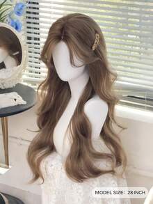 alicegarden 28 Inch Lace Front Wig, Natural Wavy Style, Stunning Brown, Middle Part Design, Suitable For Women's Daily, Party, Cosplay Use, Natural And Durable, Women's Wig Gift (Accessories Not Included), Halloween - Brown - View 3