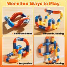 Variable Assembly Electric Track Train DIY 3D High-Speed Rail Toy, Can Run Vertically And With Lights, Educational Early Learning Birthday Gift For Boys & Girls, Suitable For Children & Kids Electric Train Set - Multicolor - View 8