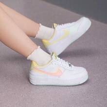 Nike Air Force 1 Shadow Versatile Comfortable Breathable Low-Top Sneakers Women's Pink White - Pink - View 3
