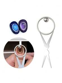 Cat Eye Nail Art Magnet Tool Set, Dual-Use Nail Magnet Kit, Multi-Shape Cat Eye Magnet Accessories, Cat Eye Gel Nail Polish Magnetic Nail Art Design Tool, Can Create French Edge And Halo Cat Eye Effect, Portable DIY Nail Art Supplies, For Home Use - Multicolor - View 10