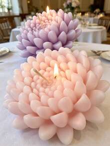 1pc Chrysanthemum & Lotus Silicone Mold Scented Candle Making Mould For DIY Gypsum Soap Epoxy Resin Clay Irregular Desktop Hanging Ornament Silicone Mold Valentine's Day Mother's Day Thanksgiving - A - View 1