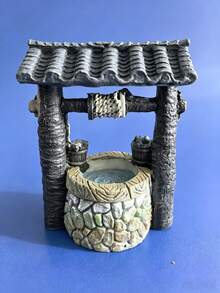 Handgefertigter Vintage-Wunschbrunnen Feengarten Miniatur-Ornament, geeignet für friedliche Küsten- oder Gartenszenen, Tischdekoration für Dörfer, kann für Weihnachts-, Halloween- und Herbst-Heimdekoration verwendet werden - Wunschbrunnen - Übersicht 2