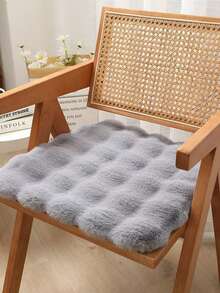 Faux Rabbit Fur Non-Slip Square Seat Cushion For Chair, Dining Chair, Computer Chair, Office Chair, Recliner - Bubble Velvet - View 8