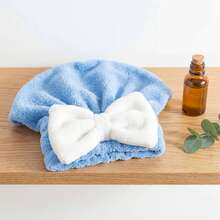 A Japanese-Style Hair Drying Cap For Women, Made From Soft Coral Fleece Material, Offers Excellent Water Absorption And Quick Drying. It Easily Wraps Around Long Hair, Eliminating The Risk Of Heat Damage From Hair Dryers. Comfortable And To Wear - Multicolor - View 12