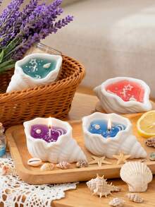 海洋贝壳香氛蜡烛，饰以珍珠和海星，采用天然大豆蜡，散发薰衣草和茉莉花香，仿佛置身于海洋之中，持久燃烧，为卧室、家居、派对、客厅、浴室营造浪漫氛围，适合生日、毕业、婚礼、母亲节、情人节、圣诞节等场合。 - 多色 - 查看 10