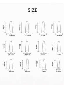 24pcs Long Coffin Press-On Nails, Halloween Press-On Nails, Nail Tips Suitable For Party Nails, Halloween Nails, Halloween, Halloween Gift Suitable For Women And Girls, Includes 1 Nail File And 1 Piece Jelly Glue. 1 Box Halloween Style - Multicolor - View 7