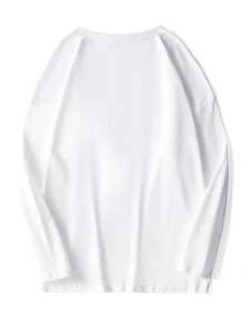 Men's Casual Everyday Minimalist Sports Style Bull Head Logo Print Long Sleeve T-Shirt, Autumn - White - View 6