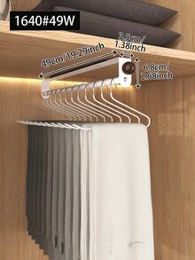 1pc Pull-Out Sliding Clothes Rack, Convenient And Fast, Multi-Functional Wardrobe Storage, Metal Clothes Rack, Heavy Duty Adjustable Clothes Rack, Space-Saving Clothes Rack Rod, Suitable For Bedroom Wardrobe, Apartment, Dormitory - White - View 11