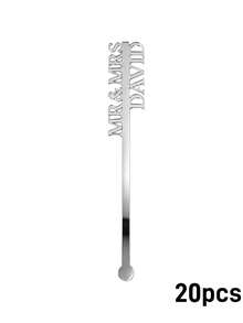 1/10/20pcs Personalized Wedding Drink Stirrers, Customized Name Stir Sticks, Customized Name Cocktail Sticks, Suitable For Weddings, Bachelor Parties, Any Celebration, Glass Decor And Cocktail Bar Accessories, Engagement Party Stir Sticks, Valentine's Day Gift, Gift For Him/Her - Multicolor - View 14