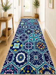 Alfombra de cocina suave y lavable, antideslizante y resistente a las manchas, 60 x 150, 60 x 200, 80 x 200, 80 x 300, 100 x 200, 120 x 180 cm, fabricada en Turquía. - Azul - Ver 3