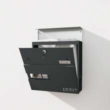 Locking Galvanised Steel Letterbox - Charcoal Grey/Black - T0001-01-3106 - View 3