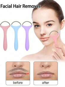 1pc Painless Facial Hair Removal Device, Portable Spring Roller Epilator, Built-In Spring Epilation Head, Lightweight Hair Removal Tool - Multicolor - View 3