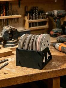 Sandpaper Disc Storage Rack, Multi-Functional Storage Organizer, Orbital Sandpaper Disc Organizer, Suitable For Pegboard, Sturdy Wall Mount Bracket, No Electricity Required, Fixed Storage Rack, Tool Accessory, Suitable For Workshop/Garage, Anti-Slip, Easy Access Anytime, Multi-Functional Storage Shelf - Multicolor - View 4