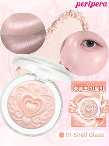 Peripera 3.5g MOODLIKE HIGHLIGHTER POWDER ,With Brush For Free, Glowy Shimmer Finish, Smooth Texture, Esay To Blend, Long-Wearing Transfer-Resistant Formula, Stays Luminous All Day Without Fading Or Creasing - 01 Shell Glaze - View 1