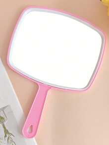 1PC Oversized Square Handheld Mirror, Square Back With Polished Texture, Hangable/Handheld, High-Definition Floating Mirror Surface, Bedroom/Living Room/Bathroom Multi-Scene Decor, Back-To-School Season Decoration Gift, Valentine's Day/Wedding Season/Christmas/Mother's Day Lightweight Souvenir Gift - Multicolor - View 3
