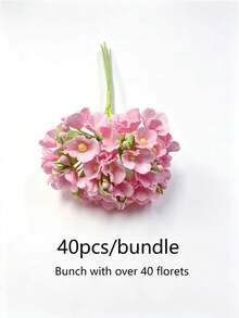 Mehrfarbiger Mini-Blumenstrauß aus Kunstblumen, kleine künstliche Blumenstiele, geeignet für DIY-Basteln, Hochzeits-Ansteckblumen, Scrapbooking, Dekoration und Brautstrauß-Accessoires - Verschiedenfarbig - Übersicht 12