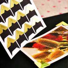 2Set (5pcs/Set) Self-Adhesive Photo Corner Stickers Picture Corners Mounts Gold Silver White - Kraft Paper Corner Stickers - View 4
