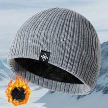 Snowflake Label Decor Knitted Knitted Hat Unisex Thick Warm Knitted Hat Lightweight Earflap Windproof Casual Hat Suitable For Cold Weather For Men And Women - Multicolor - View 9