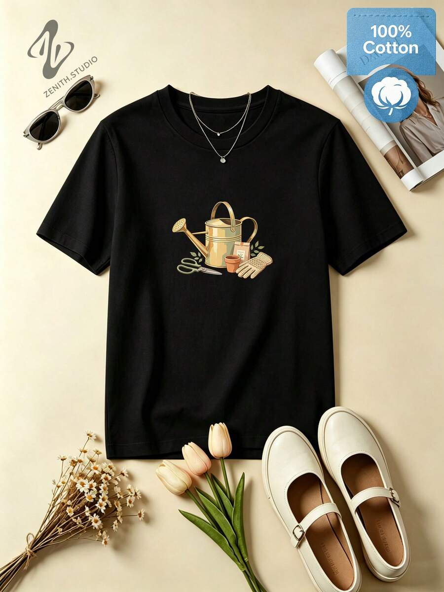 Women T-Shirts - 黑色 - 查看 1